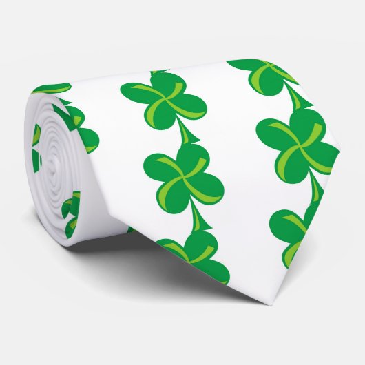 Green Shamrock Stropdas (Opgerold)