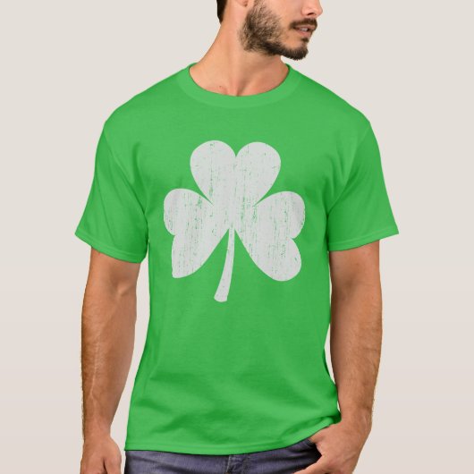 Green Shamrock T-shirt Distressed St Patrick's T-s (Voorkant)