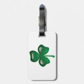 Green Shamrock Three-Leaf Clover Bagagelabel (Achterkant verticaal)