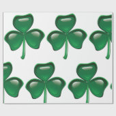 Green Shamrock Three-Leaf Clover Cadeaupapier (Vlak)