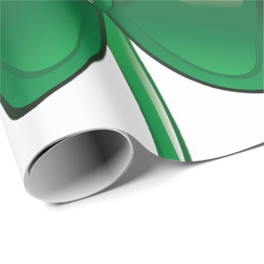Green Shamrock Three-Leaf Clover Cadeaupapier (Rol Hoek)