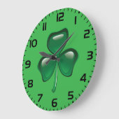 Green Shamrock Three-Leaf Clover Grote Klok (Hoek)