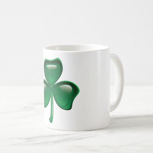 Green Shamrock Three-Leaf Clover Koffiemok (Voorkant rechts)