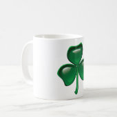 Green Shamrock Three-Leaf Clover Koffiemok (Voorkant links)
