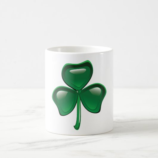 Green Shamrock Three-Leaf Clover Koffiemok (Center)