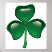 Green Shamrock Three-Leaf Clover Poster (Voorkant)