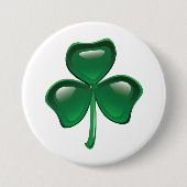 Green Shamrock Three-Leaf Clover Ronde Button 7,6 Cm (Voorkant)