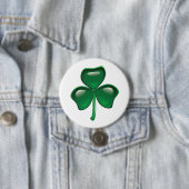 Green Shamrock Three-Leaf Clover Ronde Button 7,6 Cm (In situ)