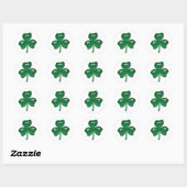 Green Shamrock Three-Leaf Clover Ronde Sticker (Vel)