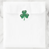 Green Shamrock Three-Leaf Clover Ronde Sticker (Tas)