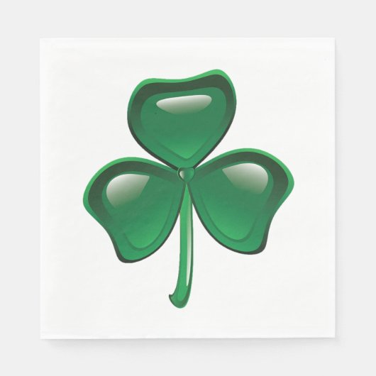 Green Shamrock Three-Leaf Clover Servet (Voorkant)