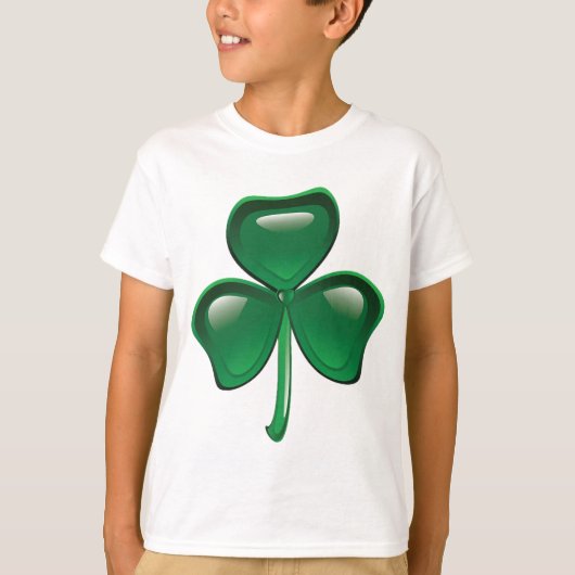 Green Shamrock Three-Leaf Clover T-shirt (Voorkant)