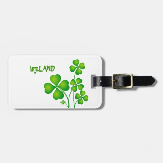 Green Shamrock uit Ierland Bagagelabel (Voorkant horizontaal)