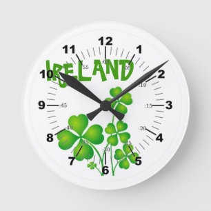 Green Shamrock uit Ierland Ronde Klok
