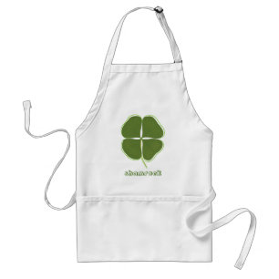 Green Shamrock, vier bladklaver, omtrekmantels Standaard Schort