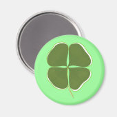 Green Shamrock, vier bladklavermagneten Magneet (Voorkant / Achterkant)