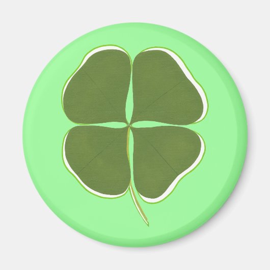 Green Shamrock, vier bladklavermagneten Magneet (Voorkant)