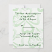 Green Shamrock Wedding RSVP Card Kaartje (Voorkant)