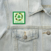 Green Shamrock Wreath Lucky St. Patrick's Day Naamplaatje (In situ)