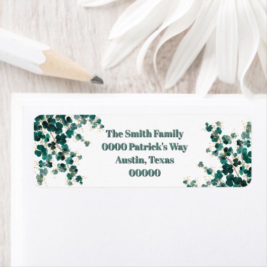 Green Shamrocks and Gold  Etiket (Insitu)