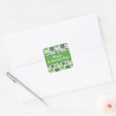 Green Shamrocks Clover Happy St. Patrick's Day Vierkante Sticker (Envelop)
