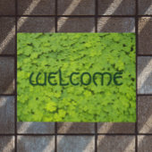 Green Shamrocks Floral Welcome Deurmat