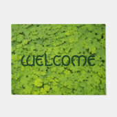 Green Shamrocks Floral Welcome Deurmat (Voorkant)