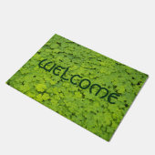 Green Shamrocks Floral Welcome Deurmat (Schuin)