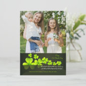 Green Shamrocks Foto Wenskaart Feestdagenkaart (Staand voorkant)