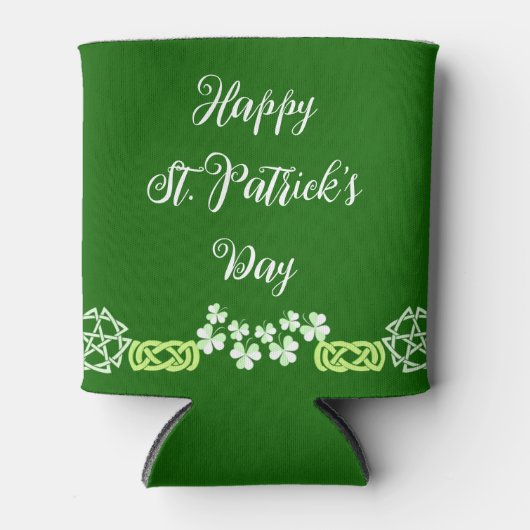 Green Shamrocks Happy St Patricks Day Party Lucky Blikjeskoeler (Voorkant)