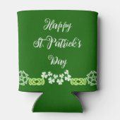 Green Shamrocks Happy St Patricks Day Party Lucky Blikjeskoeler (Achterkant)