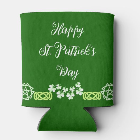 Green Shamrocks Happy St Patricks Day Party Lucky Blikjeskoeler (Achterkant)