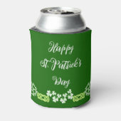 Green Shamrocks Happy St Patricks Day Party Lucky Blikjeskoeler (Blikje Achterkant)