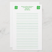 Green Shamrocks, in goud gesneden, geblindeerde ka Briefpapier (Voorkant / Achterkant)