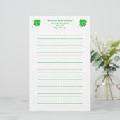 Green Shamrocks, in goud gesneden, geblindeerde ka Briefpapier (Staand voorkant)