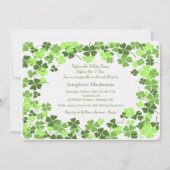 Green Shamrocks Invitation Kaart (Voorkant)