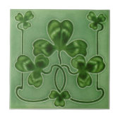 Green Shamrocks Irish Art Nouveau Repro Design Tegeltje (Voorkant)