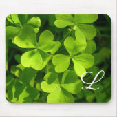 Green Shamrocks Irish Clover Monogram Mouse Mat Muismat (Voorkant)