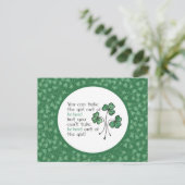 Green Shamrocks Irish Girl Quote Briefkaart (Staand voorkant)