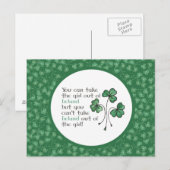 Green Shamrocks Irish Girl Quote Briefkaart (Voorkant / Achterkant)