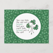 Green Shamrocks Irish Girl Quote Briefkaart (Voorkant)