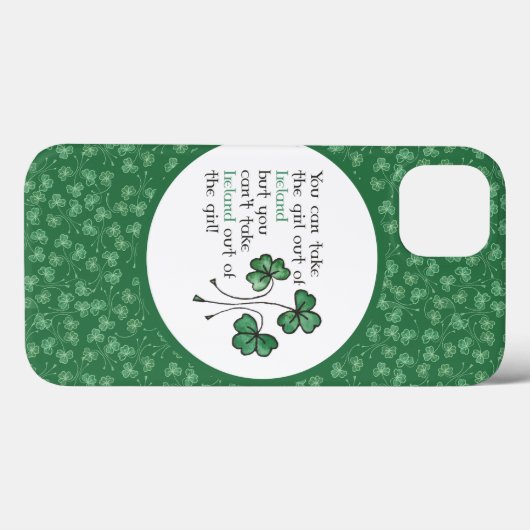 Green Shamrocks Irish Girl Quote iPad Case (Achterkant (horizontaal))