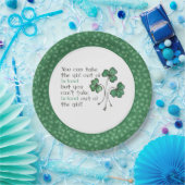 Green Shamrocks Irish Girl Quote Paper Bord (Feest)