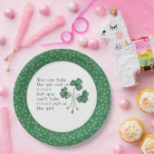 Green Shamrocks Irish Girl Quote Paper Bord (Feest)