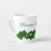 Green Shamrocks Irish Latté Mok gepersonaliseerd (Linkerhoek)