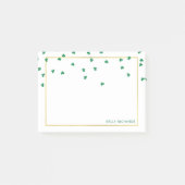 Green Shamrocks met Faux Gold Lijst Post-it® Notes (Voorkant)