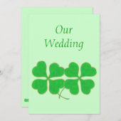 Green Shamrocks met gouden stippen Weddenschap Kaart (Voorkant / Achterkant)