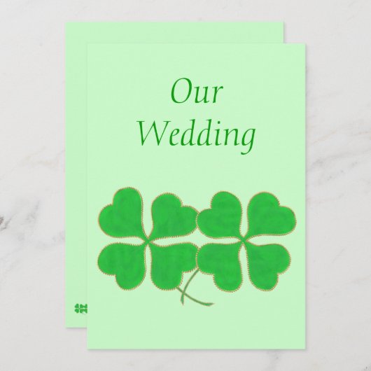 Green Shamrocks met gouden stippen Weddenschap Kaart (Voorkant / Achterkant)