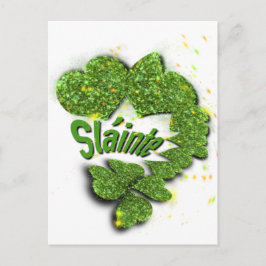 Green Shamrocks | Mousserende harten Shainte Briefkaart