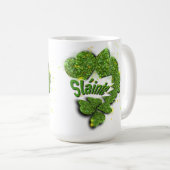 Green Shamrocks | Mousserende harten Shainte Koffiemok (Voorkant rechts)